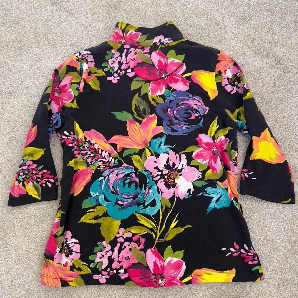 Y2K Deadstock Lightweight Floral Retro Multicolor Zip-Up Jacket - Picture 7 of 10